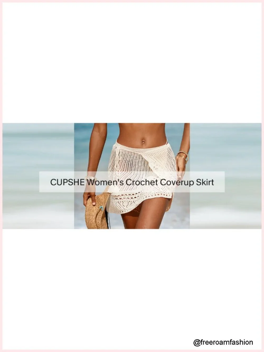 CUPSHE Women's Crochet Coverup Skirt Wrap Knit Mini Swimwear Beach Cover Up